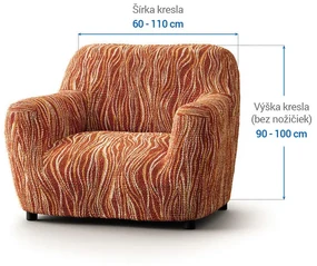 Bielastické poťahy UNIVERSO NOVÉ žíhané tehlové kreslo (š. 60 - 110 cm)