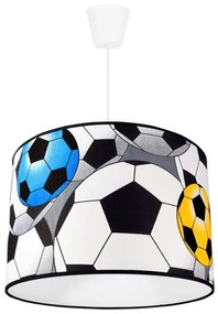 Detské závesné svietidlo Soccer, 1x textilné tienidlo so vzorom, (výber z 3 farieb konštrukcie)