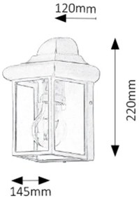 Rabalux 8754 - Vonkajšie nástenné svietidlo NORVICH 1xE27/60W/230V IP43