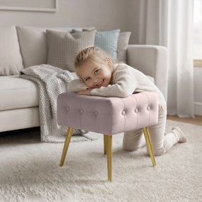 Taburet Quadra pudrově růžový