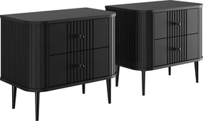 Nočné stolíky Vesper 56 cm - 2 ks - čierna / čierne nožičky
