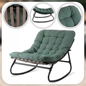 Hojdacie záhradné kreslo na terasu alebo do obývačky, zelené AURORA