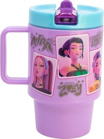 Plastový hrnček s viečkom a náustkom KPop Demon Hunters - HUNTR/X - 530 ml