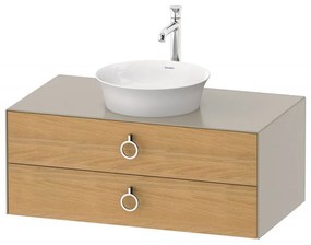 DURAVIT White Tulip závesná skrinka pod umývadlo na dosku, 2 zásuvky, 1000 x 550 x 408 mm, dub prírodný masív/taupe matná, WT49910H560