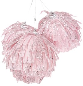 Súprava vianočných ozdôb Pink Elegance, 3 ks, pr. 8 cm
