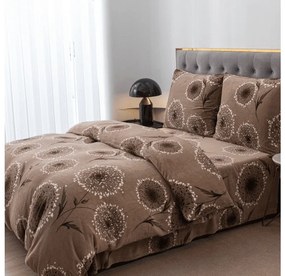 Sada 2ks mikroplyšových obliečok PAMPELINO svetlohnedé + obliečka mikroplyš SOFT 180x200 cm biele, dvojlôžko