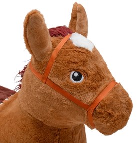 Plyšový skákací koník so zvukom Baby Mix hnedý