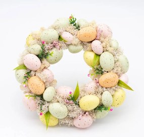 DECOLED Veľkonočný veniec, 30 x 8 cm, plný vajíčok