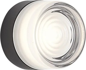 Dizajnové nástenné svietidlo čierne s opálovým sklom IP44 - Michele