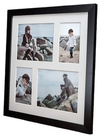 Čierny rámik na 4 fotografie Styler Narvik, 39 × 39 cm