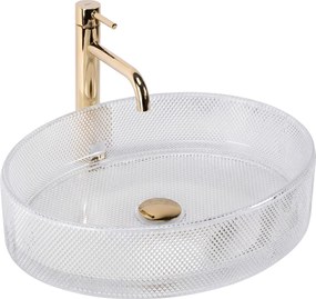 Rea Mirella Transparent, sklenené umývadlo na dosku 495x380x125 mm, číra, REA-U3525