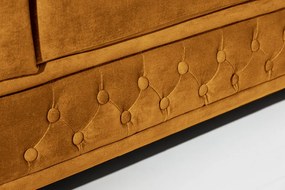 Dizajnová trojsedačka Chesterfield 205 cm horčicový zamat