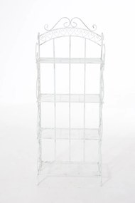 Kovová polica regál Anja - Biela antik