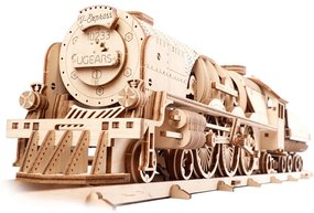 Ugears 3D puzzle Lokomotiva V-Express s vagónem 538 ks