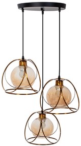 Toolight Tutumi, stropné svietidlo 3xE27 APP1137-3C, zlatá-čierna, OSW-40110