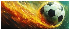 Obraz - Futbalová lopta v lete (120x50 cm)