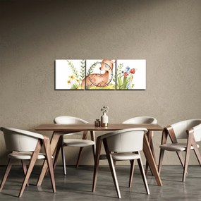 Obraz - Malý srnček (s hodinami) (90x30 cm)