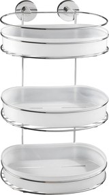 WENKO Nástenná polica 3 poschodia BEZ VŔTANIA VacuumLoc MILAZZO biela