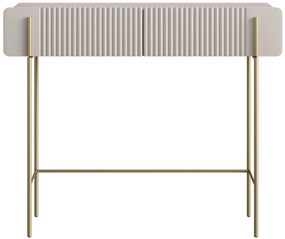 Toaletný stolík Malmi 100 cm - kašmírová / zlatá