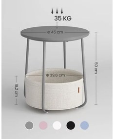 Odkladací stolík NOIRA sivá/biela