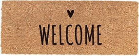 Kokosová rohožka Welcome so srdiečkom - 75*22*2 cm