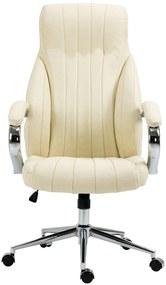 Kancelárska stolička Wigan - koža - Krémová