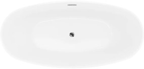 Mexen Lira, voľne stojaca vaňa, vzor, 170 × 80 cm, biela lesklá, chrómový prepad, 52831708000-01