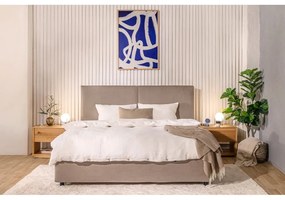 Čalúnená dvojlôžková posteľ taupe s úložným priestorom s matracom/s roštom 180x200 cm Myra Bold – Bonami Selection
