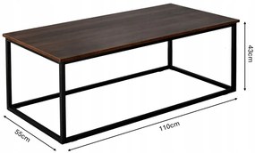 Moderný konferenčný stolík z MDF a kovu 100 x 55 cm