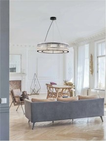 Nova Luce závesné svietidlo Barok závesné svietidlo matná čierna a číre sklo 1