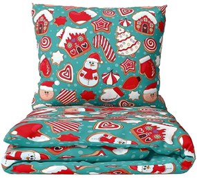 Vianočné posteľné obliečky - motív Perníčková show - 100% bavlna renforcé - 70 x 90 cm + 140 x 200 cm