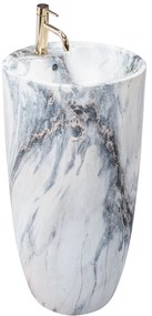 Rea Anya, voľne stojace umývadlo 45x45x84 cm, imitácia kameňa - granit matný, REA-U5802