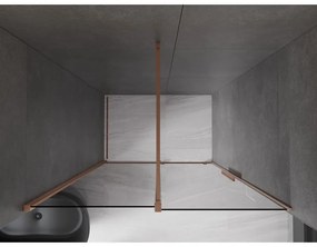 Mexen Velar, posuvné sprchové dvere do otvoru 150 cm, 8mm šedé sklo, medená matná, 871-150-000-41-65