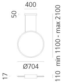 Artemide 1992230IN1APP-LED St. luster na lanku DISCOVERY LED/42W/230V 2700K čierna