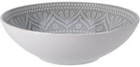 Kameninový hlboký tanier Ethnic, pr. 18 cm, sivá