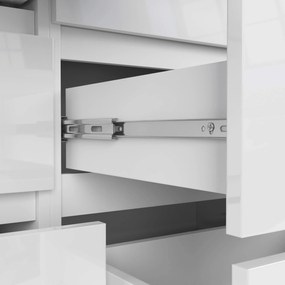 Komoda Kuba 120 cm 8 zásuviek biela lesk