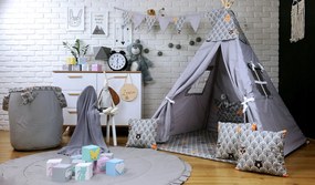Detský stan TEEPEE (TÍPÍ) ZIMNÉ ZVIERATKÁ s doplnkami - šedý
