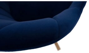 Moderné otočné kreslo čalúnené tmavomodrou Velvet látkou