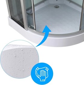 Terra Hydromasážny box WSH7180W biely, 80x80 bez sauny