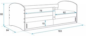 Posteľ LUKI 160x80cm - Borovica - GIRL