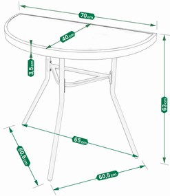 Dekorstudio Balkónový skladací set na malý balkón 2x stolička a stôl - béžový