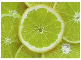 Sklenený obraz - citróny na reze (70x50 cm)