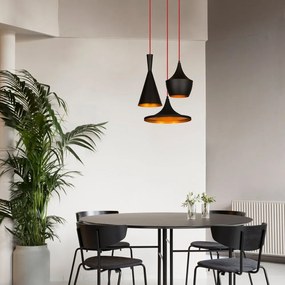 Čierne závesné svietidlo pre 3 žiarovky Opviq lights Elmas