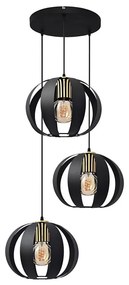 Luster na lanku NEWTON 3xE27/15W/230V čierna