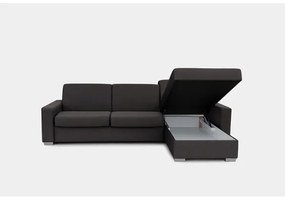 Rozkladacia rohová sedacia súprava LEKA pr. hnedá s úložným priestorom