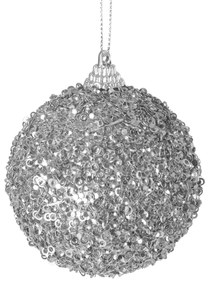 VIANOČNÁ BANKA NA STROMČEK SADA 4 KS (FI) 8 CM STRIEBORNÁ