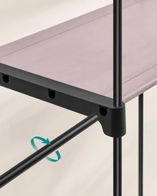 Textilní šatní skříň Malas 140 cm světle růžová