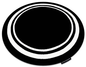 Okrúhly koberec HAMPTON Border rám, čierna Veľkosť: kruh 120 cm