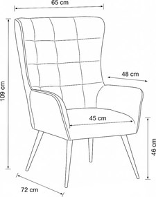 Relaxačné kreslo 315 GREY2, tmavosivá