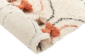 Bavlnený koberec 140 x 200 cm béžová/oranžová HAJIPUR Beliani